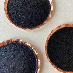 Coppercraft Guild vintage rose gold drink coasters